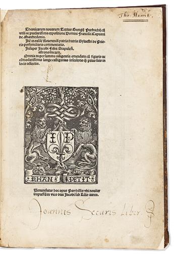 Peurbach, Georg von (1423-1461) Theoricarum Novarum Textus.